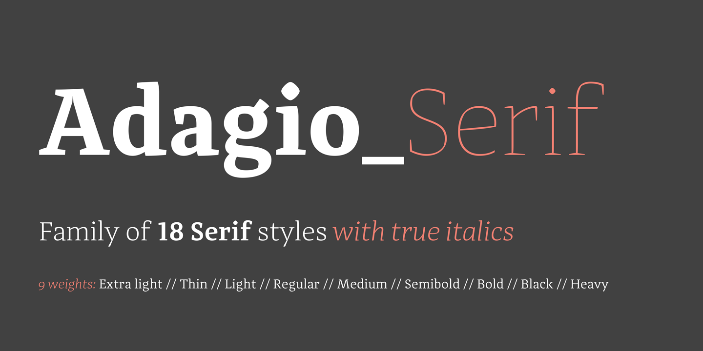 Пример шрифта Adagio Serif